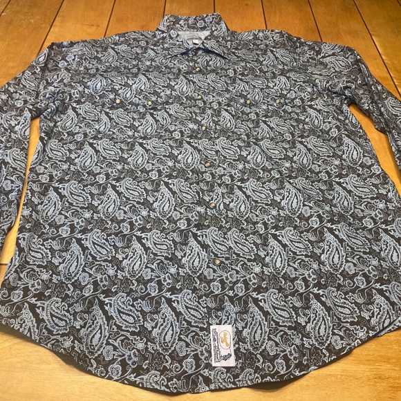 Panhandle Slim Other - Panhandle Slim Pearl Snap Button Shirt Sawtooth Pockets Size Large Paisley Print